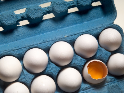 Eggs In Blue Box