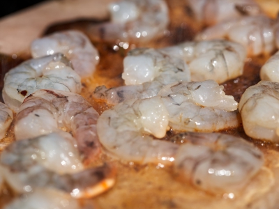 BBQ Shrimp On Salted Bbq Plate