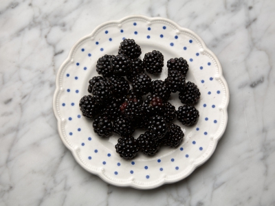 Blackberries On Plate