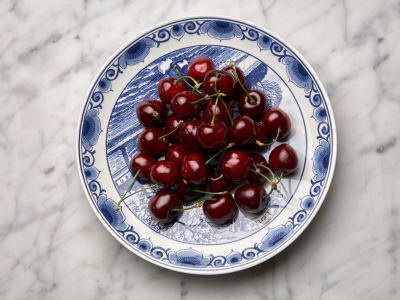 Cherries On Plate