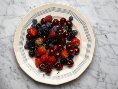 Mized Red Fruit On Plate