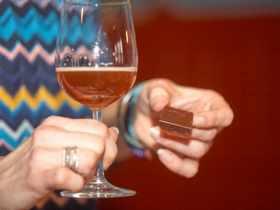 Hands With Wine And Chocolade
