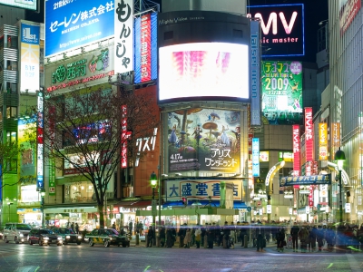 Tokyo Shibuya By NIght Light Advertising